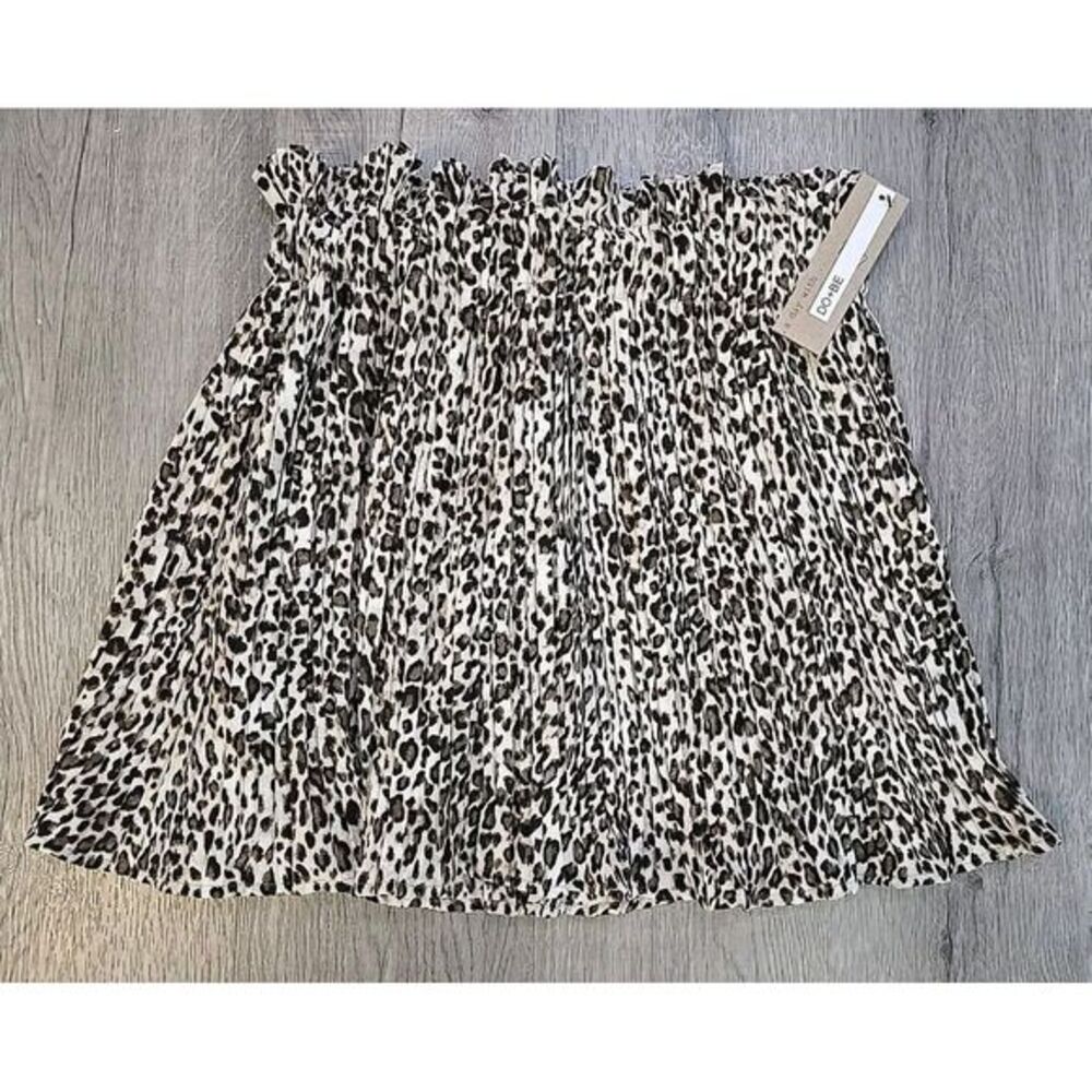 DO+BE Ruffle Leopard‎ Print Mini Skirt NWT Size L
